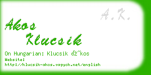 akos klucsik business card